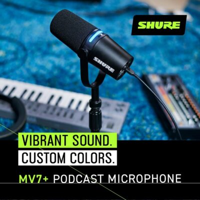 81jcZaiDKsL. AC SL1500 1781115527 6978 Shure MV7+ Dynamic Microphone – USB-C & XLR Podcast Mic for Streaming, Recording & Broadcasting, OBS Certified, Auto Level Mode, Digital Pop Filter, LED Panel, Black