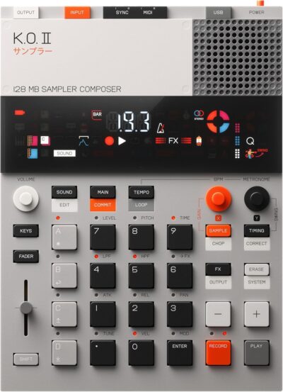 teenage engineering EP–133 K.O. II 128MB sampler, drum machine and sequencer with built-in microphone and effects