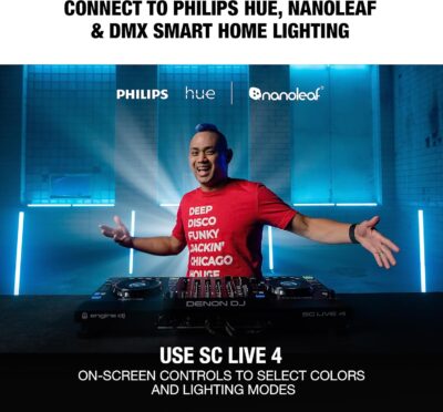 81oX7Y7l7PL. AC SL1500 Denon DJ SC LIVE 4 Standalone DJ Controller with Stem Separation on 4-Decks, Wi-Fi Streaming, Build-in Speakers, Serato DJ and Virtual DJ Compatible