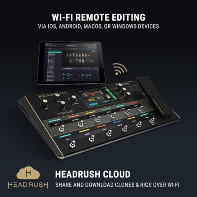 HeadRush Prime – Guitar and Vocal Multi Effects Pedal and Amp Modeling Processor with Amp Cloner, Antares Auto-Tune, WiFi, Touchscreen, Looper and Bluetooth