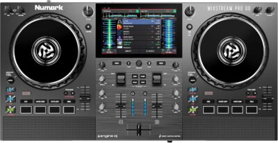 81rWbWnBWdL. AC SL1500 Numark Mixstream Pro Go Portable DJ Controller with Battery, Mixer with Stem Separation, Speakers, WiFi Streaming, Touchscreen, works with Serato DJ