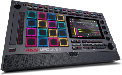 Akai Professional MPC Live III – Standalone Portable Music Production Center with MPCe Pads, Sequencer, Touchscreen, Mic, Stereo Monitors, Audio Interface, Wi-Fi, Bluetooth, Battery, Touchstrip