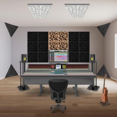 Foroomaco 4 Pack Bass Traps for Ceiling Corner 16.5 Triangle 12 Depth Triangular Pyramid Acoustic Foam Bass Trap Sound Proofing for Home Studio Booth Low to High Frequency Sound Absorption Foam