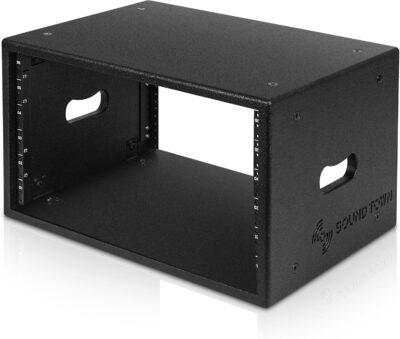 81uaA0POoVL. AC SL1500 Sound Town 6U Studio Rack with 6-Space, Heavy-Duty 0.7 (18mm) Baltic Birch Plywood with Polyurea Coating, for Recording Room, Home Studio (SDRK-6PU)