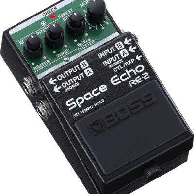 81wlue0fqXL. AC SL1500 Boss RE-2 Space Echo Delay and Reverb Effects Bundle with Gearlux Power Supply, Instrument Cable, Patch Cable, and Picks