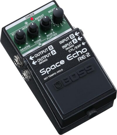 81wlue0fqXL. AC SL1500 Boss RE-2 Space Echo Delay and Reverb Effects Bundle with Gearlux Power Supply, Instrument Cable, Patch Cable, and Picks