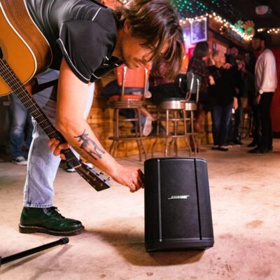 Bose S1 Pro+ All-in-One PA Speaker – Powered, Wireless PA System, Multiple Positioning Options, Ergonomic Carry Handle, Up to 11 Hours of Playtime, Black