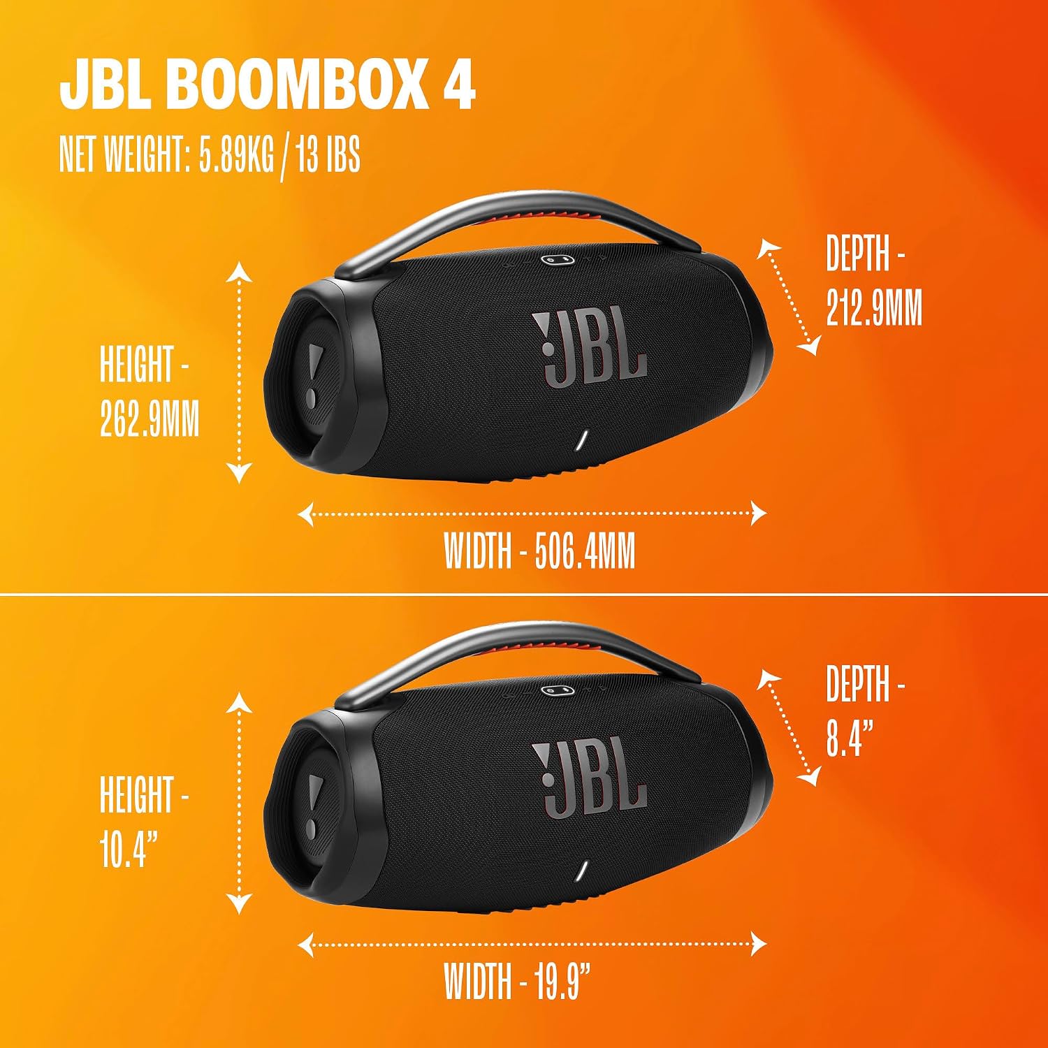 JBL Boombox 4 – Most Powerful Portable Waterproof Speaker with Massive Pro Sound, Up to 34 Hours of Playtime, & Multi-Speaker Connection by Auracast™ (Blue)