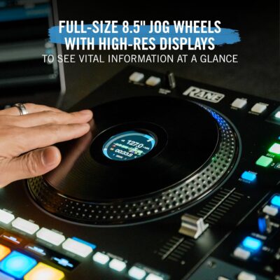 Rane FOUR DJ Controller and M-AUDIO Forty Sixty Pair Studio Monitors for Studio Recording, Music Production, Podcasting, Streaming