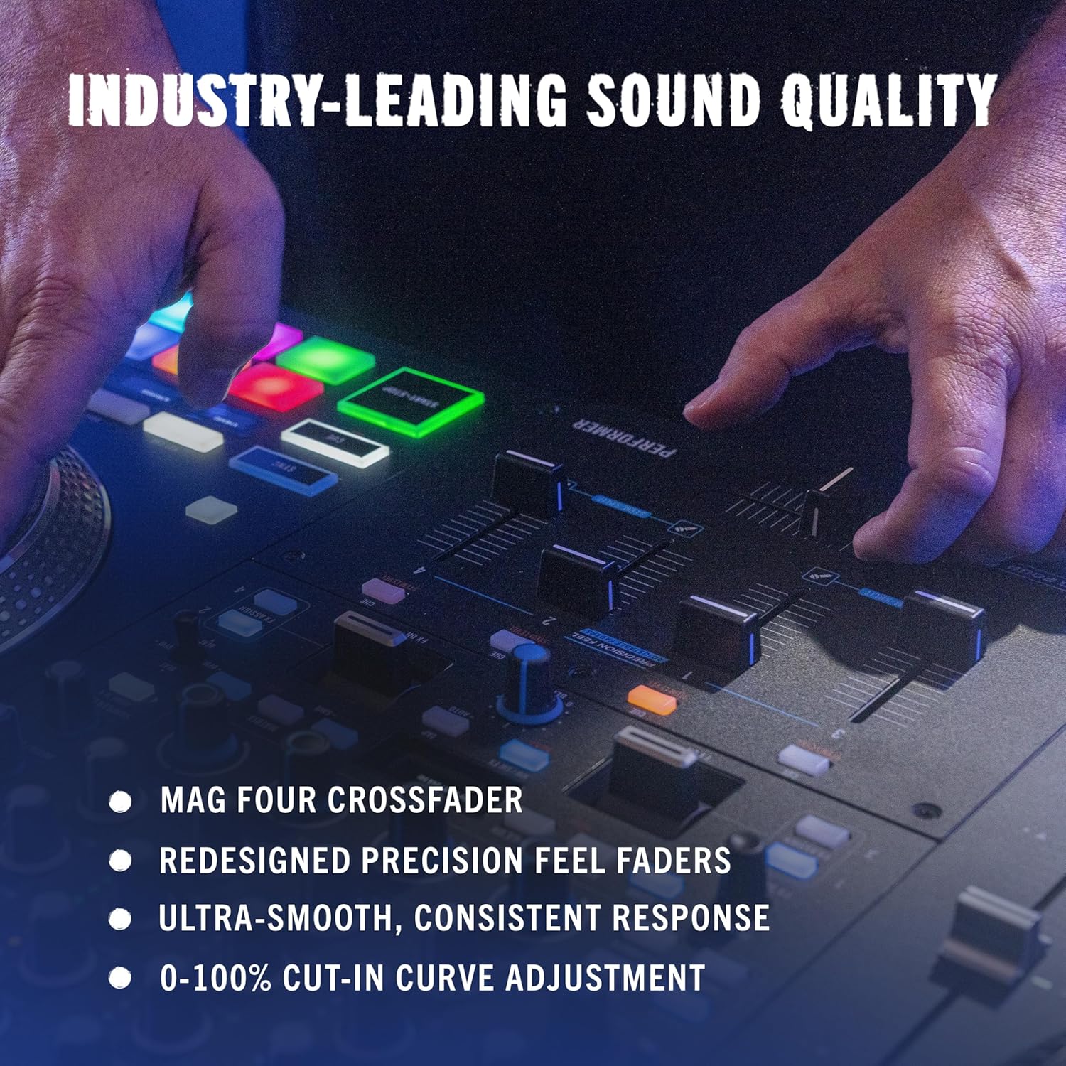 RANE PERFORMER 4-Channel Motorized DJ Controller, 7 Platters with Displays, Precision Feel Faders, Stem Split, Advanced FX, Serato DJ Pro Included
