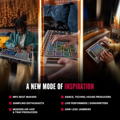 Akai Professional MPC Live III Retro – Standalone Portable Music Production Center with MPCe Pads, Sequencer, Touchscreen, Mic, Stereo Monitors, Audio Interface, Wi-Fi, Bluetooth, Battery, Touchstrip