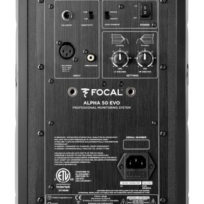 Focal Alpha 50 Evo – 5 Active 2-Way Studio Monitor, 60W RMS Bi-Amp, Slatefiber Woofer, 45Hz–22kHz, Neutral Nearfield Reference Speaker – Sold Individually