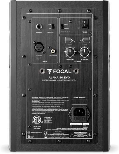 Focal Alpha 50 Evo – 5 Active 2-Way Studio Monitor, 60W RMS Bi-Amp, Slatefiber Woofer, 45Hz–22kHz, Neutral Nearfield Reference Speaker – Sold Individually