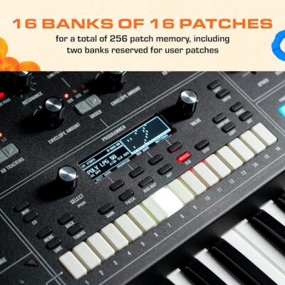 91KsZEzT6L. AC SL1500 MOOG Muse – 8-Voice Analog Bi-Timbral Polyphonic Synthesizer with 61 Keys, 64-Step Sequencer, 256 Patches and Diffusion Delay
