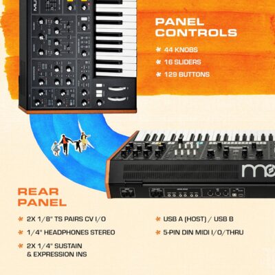 91Q9Ky3JOxL. AC SL1500 MOOG Muse – 8-Voice Analog Bi-Timbral Polyphonic Synthesizer with 61 Keys, 64-Step Sequencer, 256 Patches and Diffusion Delay