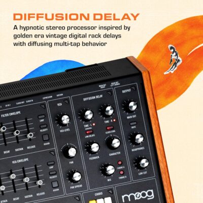 91RRlgAfijL. AC SL1500 MOOG Muse – 8-Voice Analog Bi-Timbral Polyphonic Synthesizer with 61 Keys, 64-Step Sequencer, 256 Patches and Diffusion Delay