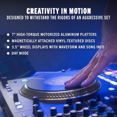 91WrfycUBdL. AC SL1500 1781404191 5088 RANE PERFORMER 4-Channel Motorized DJ Controller, 7 Platters with Displays, Precision Feel Faders, Stem Split, Advanced FX, Serato DJ Pro Included