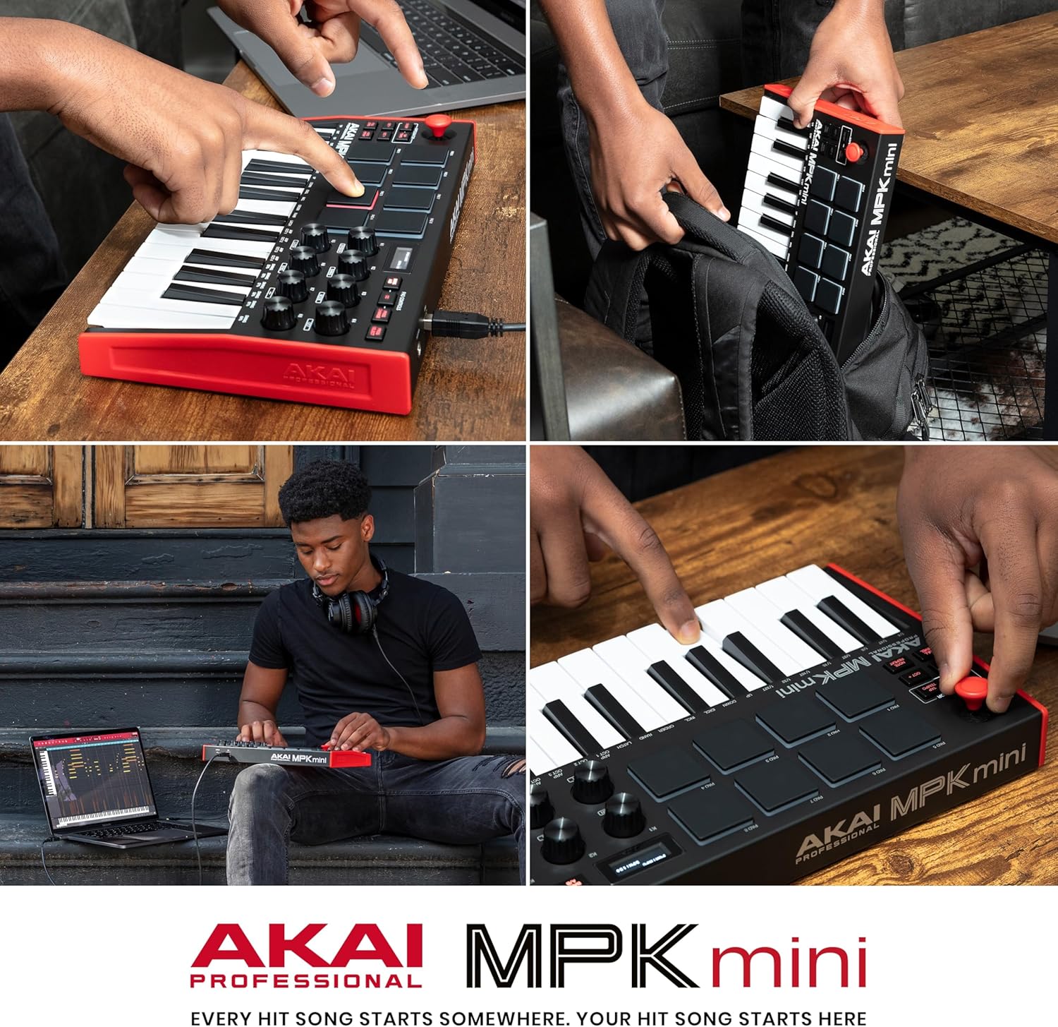 Akai Professional MPK Mini MK3-25 Key USB MIDI Keyboard Controller with 8 Backlit Drum Pads, 8 Knobs, Music Production Software and Native Instruments Sound Package (NKS Integration)