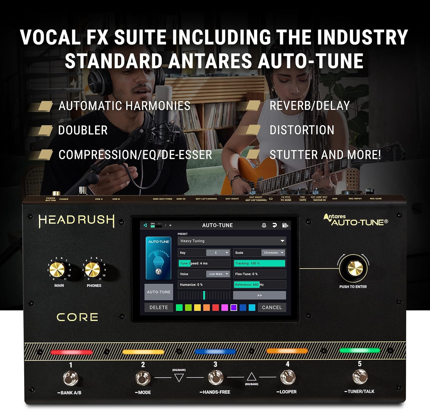 HeadRush Core – Guitar and Vocal Multi Core Effects Amp Modeling Processor with Cloning, Looper, Antares Auto-Tune, Wi-Fi, Touchscreen, and Bluetooth