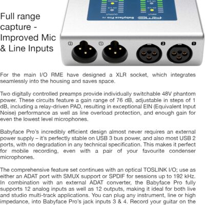 91ksDfgOy0L. AC SL1500 1781098709 3731 RME Babyface Pro FS USB Audio Interface