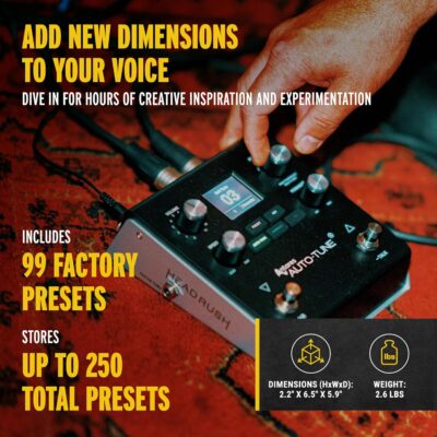 91ksxr52jL. AC SL1500 HeadRush VX5 Vocal Effects Pedal with Antares AutoTune for Vocalists with Real Time Pitch Correction, Vocal Harmony, Guitar and Mic in and Audio Interface