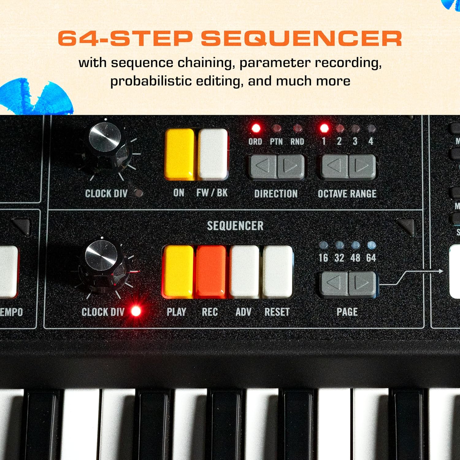 MOOG Muse – 8-Voice Analog Bi-Timbral Polyphonic Synthesizer with 61 Keys, 64-Step Sequencer, 256 Patches and Diffusion Delay