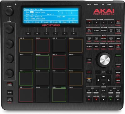 Akai Professional MPC Studio Black – Ultra-Portable MPC With MPC Software (Download), USB Power, LCD Screen, Touch Sensitive Encoders, Brushed Aluminium Body & Data Dial and Neoprene Sleeve Included.