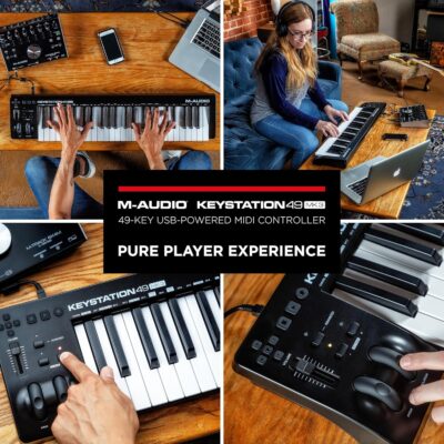 M-AUDIO Keystation 49 MK3 – Synth Action 49 Key USB MIDI Keyboard Controller with Assignable Controls, Pitch and Mod Wheels, and Software Included