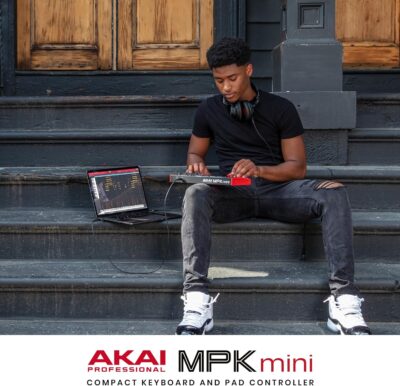 91uzJywkxhL. AC SL1500 1781526297 6186 Akai Professional MPK Mini MK3-25 Key USB MIDI Keyboard Controller with 8 Backlit Drum Pads, 8 Knobs, Music Production Software and Native Instruments Sound Package (NKS Integration)