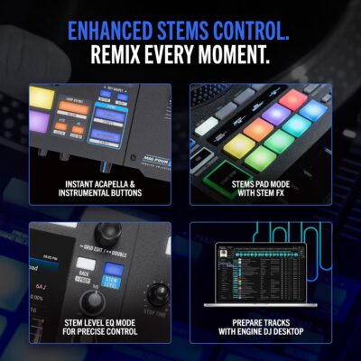 91v16RFJ1bL. AC SL1500 1781106514 9100 RANE SYSTEM ONE All-in-One Standalone Motorized DJ Controller with Engine DJ OS, Seamless Mixing on 2 Decks, Stems FX, Serato DJ Pro, XLR Outputs