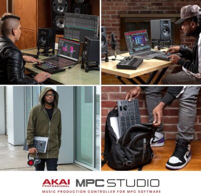 Akai Professional MPC Studio MIDI Controller Beat Maker with 16 Velocity Sensitive RGB Pads, MPC Software, Assignable Touch Strip and LCD Display