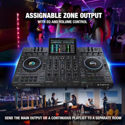 Denon DJ PRIME 4+ Standalone DJ Controller with Stem Separation on 4 Decks, Wi-Fi Streaming, Drop Sampler Mixer, 10.1 Touchscreen, Light Control