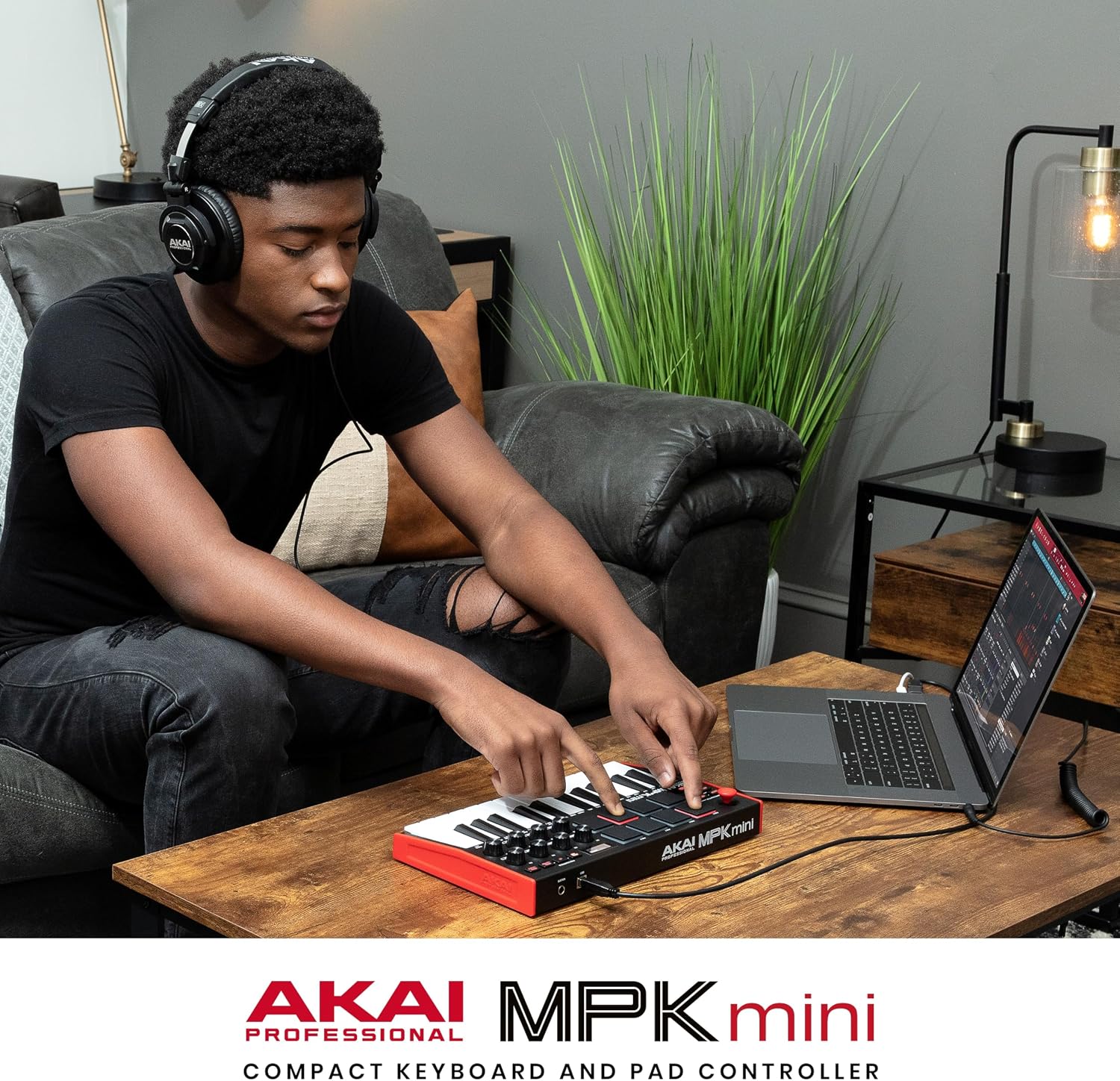 Akai Professional MPK Mini MK3-25 Key USB MIDI Keyboard Controller with 8 Backlit Drum Pads, 8 Knobs, Music Production Software and Native Instruments Sound Package (NKS Integration)