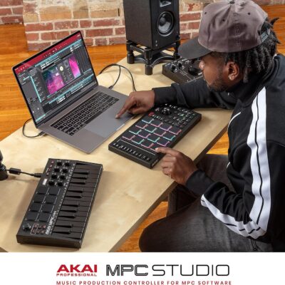 Akai Professional MPC Studio MIDI Controller Beat Maker with 16 Velocity Sensitive RGB Pads, MPC Software, Assignable Touch Strip and LCD Display